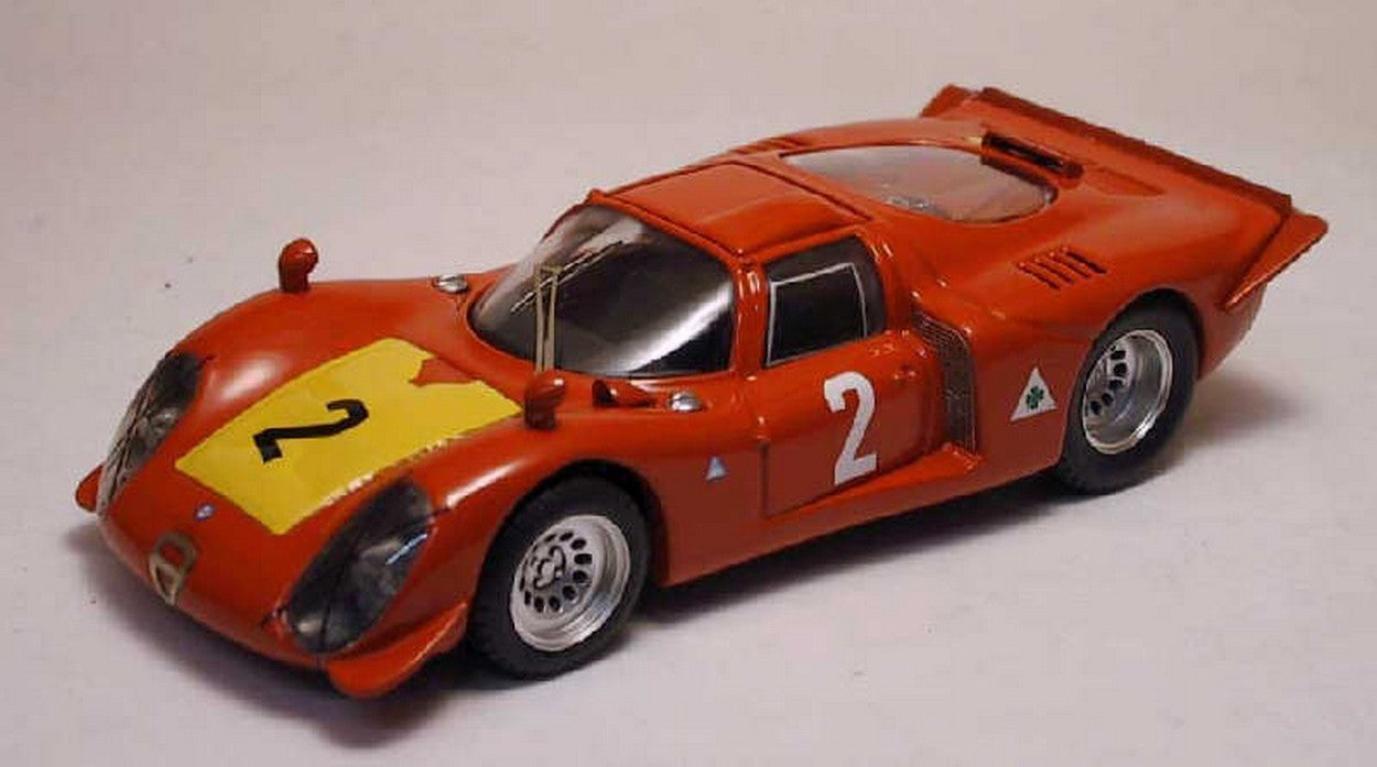 MODELLINO IN SCALA COMPATIBILE CON ALFA ROMEO 33.2 N.2 3rd 500 KM IMOLA 1968 M.CASONI-S.DINI 1:43 BEST MODEL BT9186