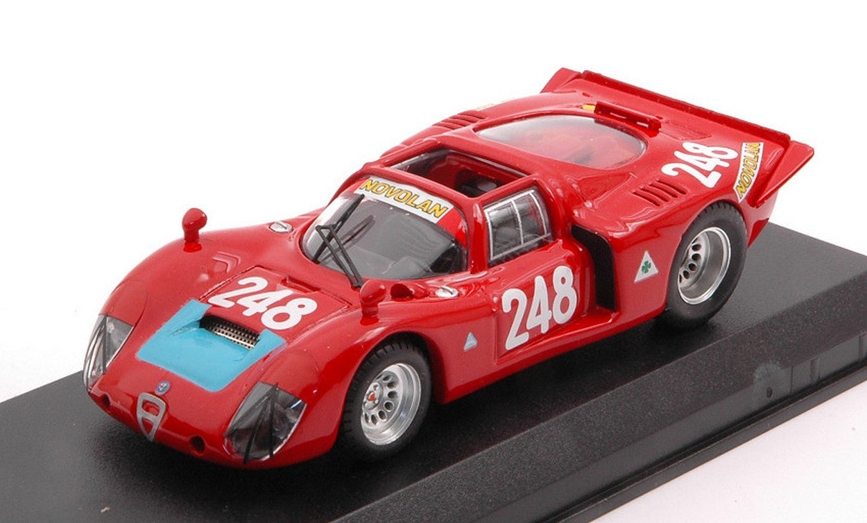 MODELLINO IN SCALA COMPATIBILE CON ALFA ROMEO 33.2 N.248 TARGA FLORIO 1969 PINTO-ALBERTI 1:43 BEST MODEL BT9137-2