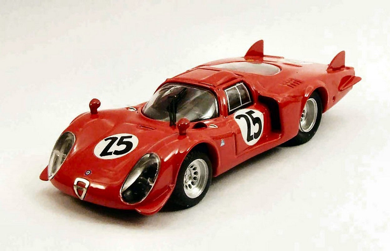MODELLINO IN SCALA COMPATIBILE CON ALFA ROMEO 33.2 N.25 ACCIDENT 24H DAYTONA 1969 DIBOS-CALABATTISTI 1:43 BEST MODEL BT9492