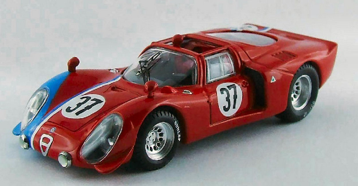 MODELLINO IN SCALA COMPATIBILE CON ALFA ROMEO 33.2 N.37 TEST LE MANS 1968 GOSSELIN-TROSCH 1:43 BEST MODEL BT9551
