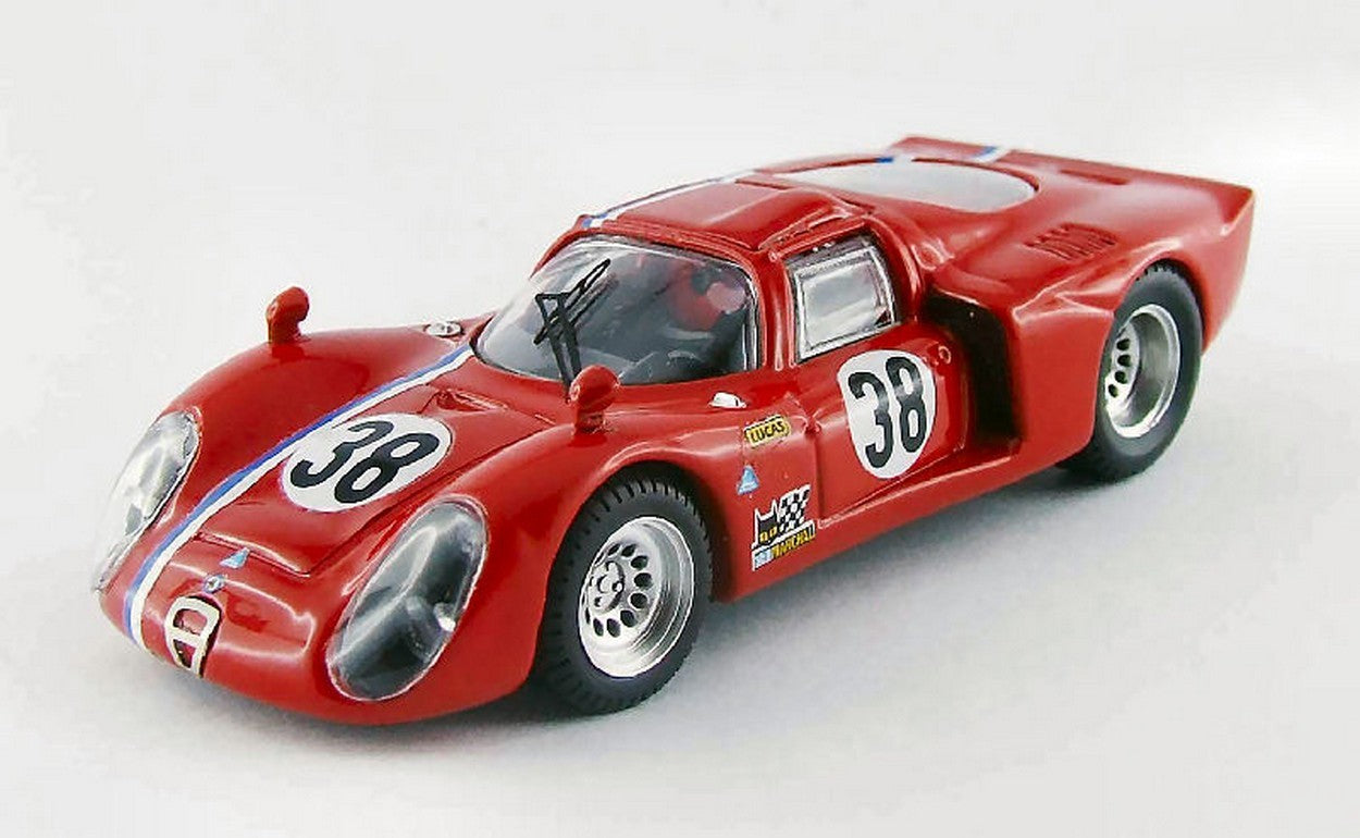 MODELLINO IN SCALA COMPATIBILE CON ALFA ROMEO 33.2 N.38 LM TEST 1968 GOSSELIN-TROSCH 1:43 BEST MODEL BT9502