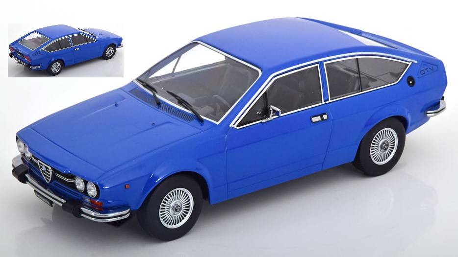 MODELLINO IN SCALA COMPATIBILE CON ALFA ROMEO ALFETTA 2000 GTV 1976 BLUE 1:18 KK SCALE KKDC181092