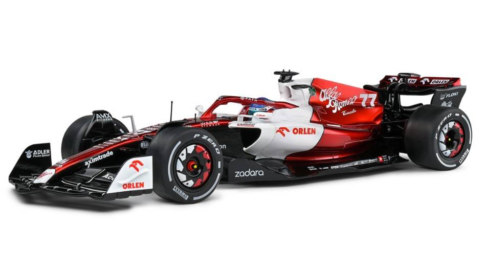 MODELLINO IN SCALA COMPATIBILE CON ALFA ROMEO C42 N.77 EMILIA ROMAGNA ITALY GP 2022 V.BOTTAS 1:18 SOLIDO SL1810201