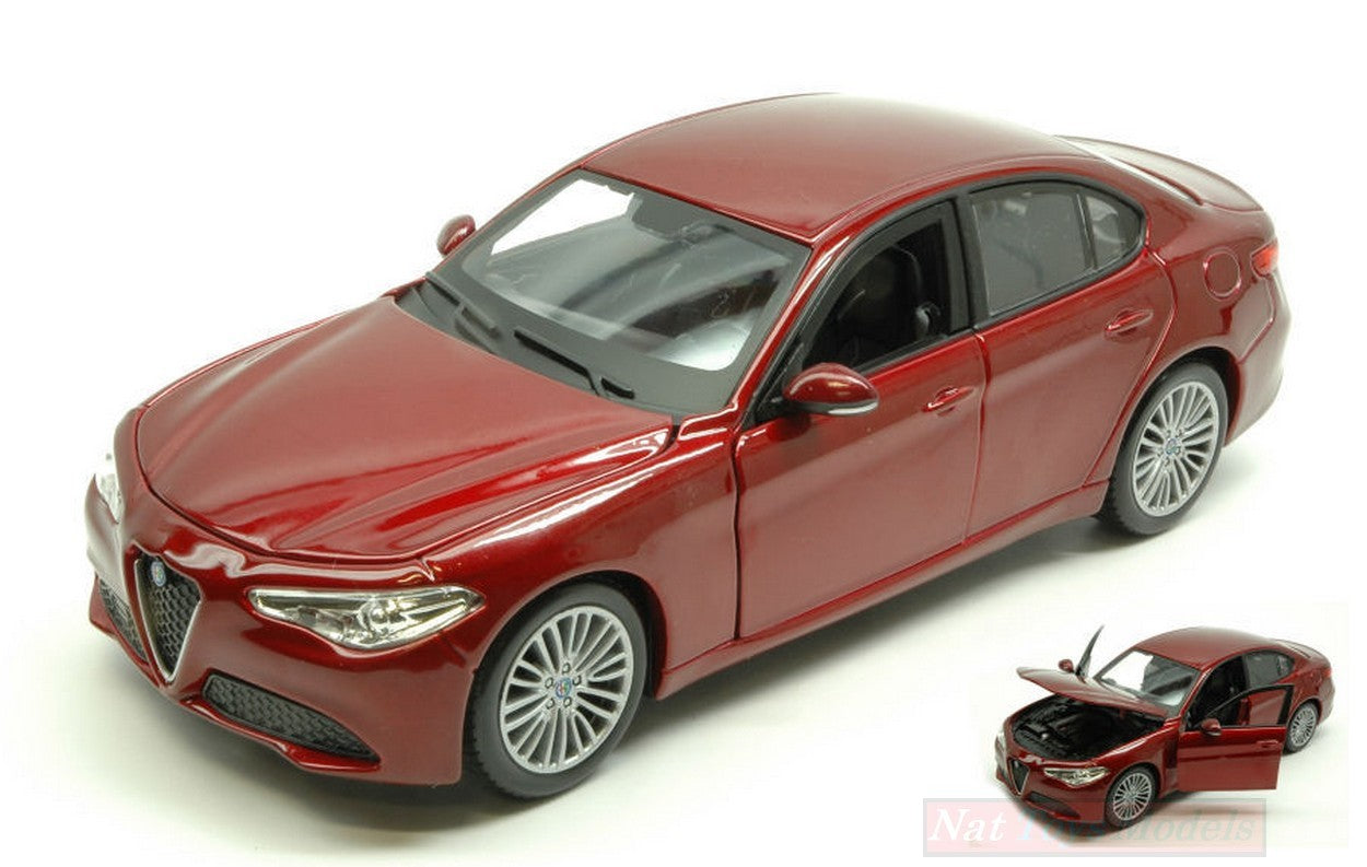 SCALE MODEL COMPATIBLE WITH ALFA ROMEO GIULIA 2016 RED 1:24 BURAGO BU21080R