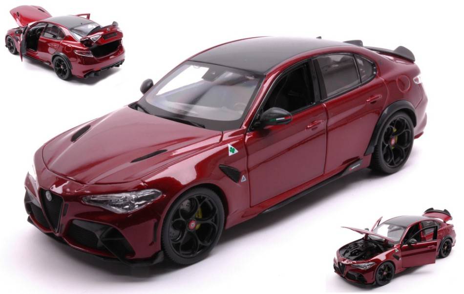 MODELLINO IN SCALA COMPATIBILE CON ALFA ROMEO GIULIA GTA 2020 METALLIC RED 1:18 BURAGO BU11048