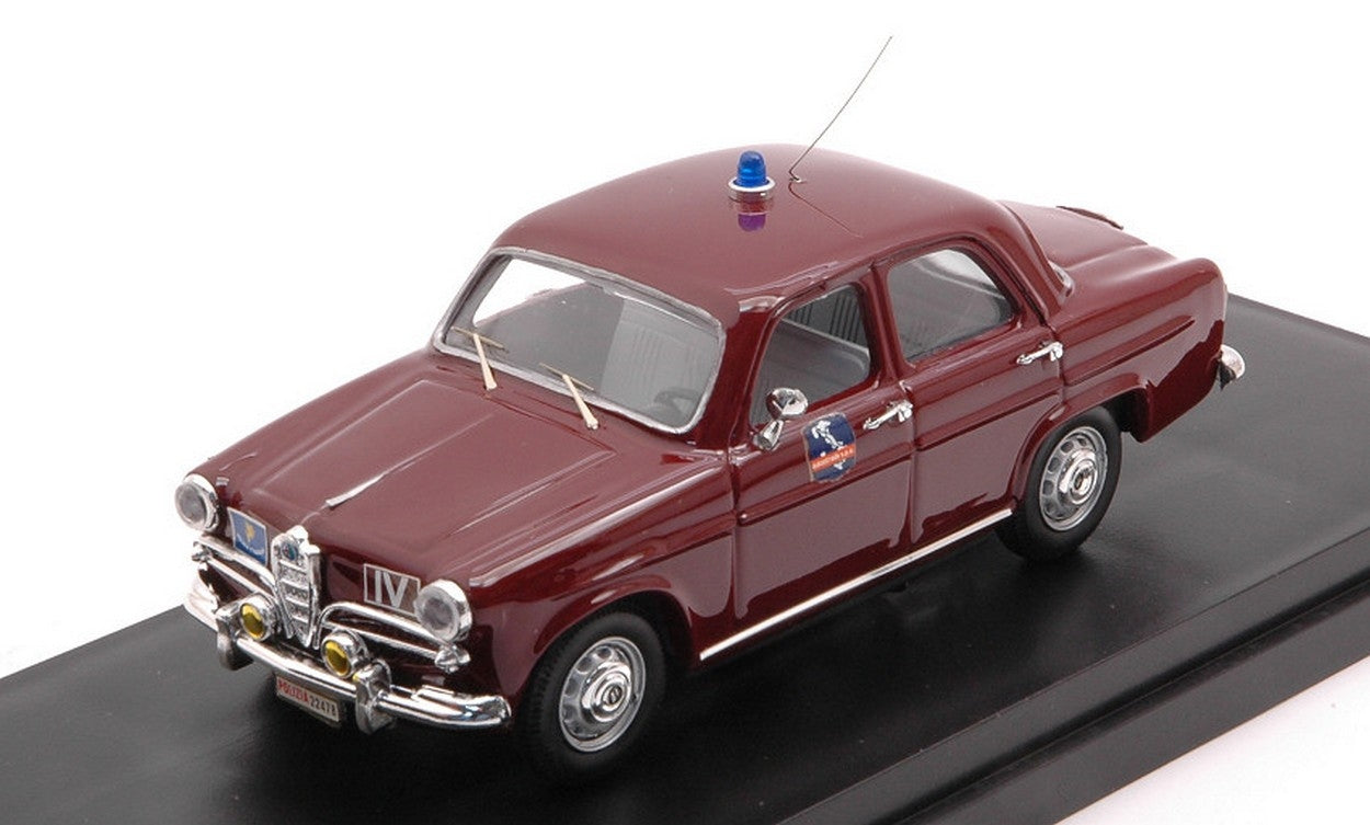 MODELLINO IN SCALA COMPATIBILE CON ALFA ROMEO GIULIETTA POLIZIA AUTOSTRADALE 50mo ANNIV.AUTOST.D.SOLE 1:43 RIO RI1964-1