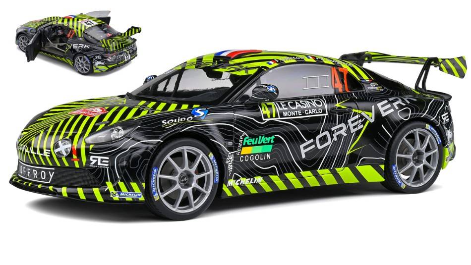 MODELE REDUIT COMPATIBLE AVEC ALPINE A 110 RALLY N.47 RALLYE MONTE CARLO 2022 DELCOUR/GUIGONNET 1:18 SOLID SL1801618