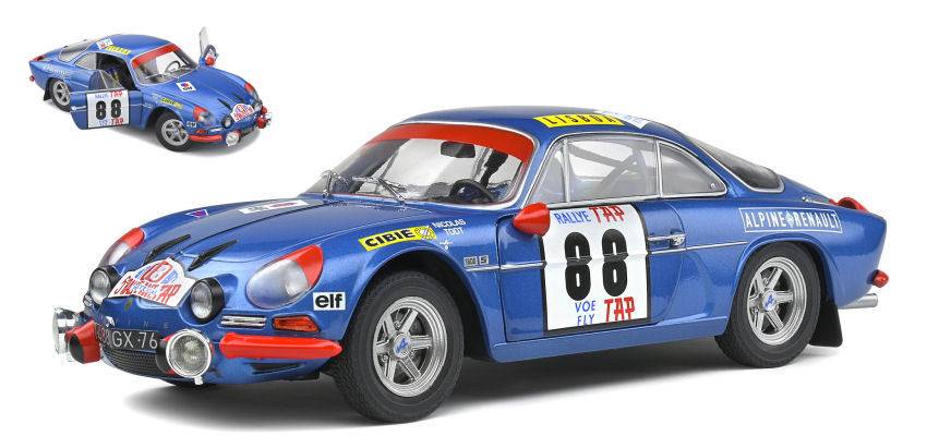 MODELLINO IN SCALA COMPATIBILE CON ALPINE A110 1600S N.88 RALLY PORTUGAL 1969 J.P.NICOLAS-J.TODT 1:18 SOLIDO SL1804202