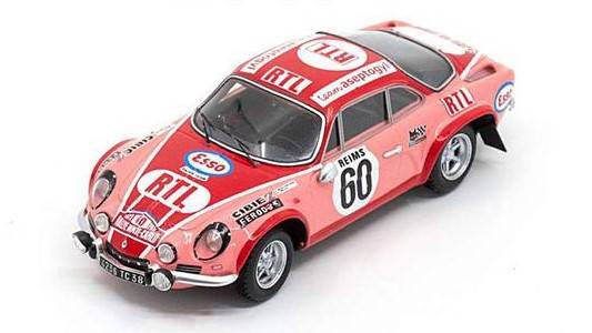 MODELE REDUIT COMPATIBLE AVEC ALPINE A110 1800 N.60 RALLYE MONTE CARLO 1972 P.MOSS-CARLSSON-E.CRELLIN SPARK MODEL S6109