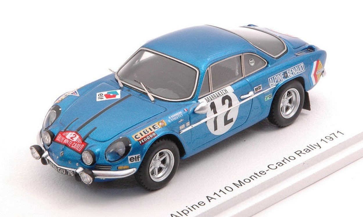 MODELE REDUIT COMPATIBLE AVEC ALPINE A110 N.12 8ème MONTE CARLO 1971 B.DARNICHE-C.ROBERTET 1:43 SPARK MODEL S6106