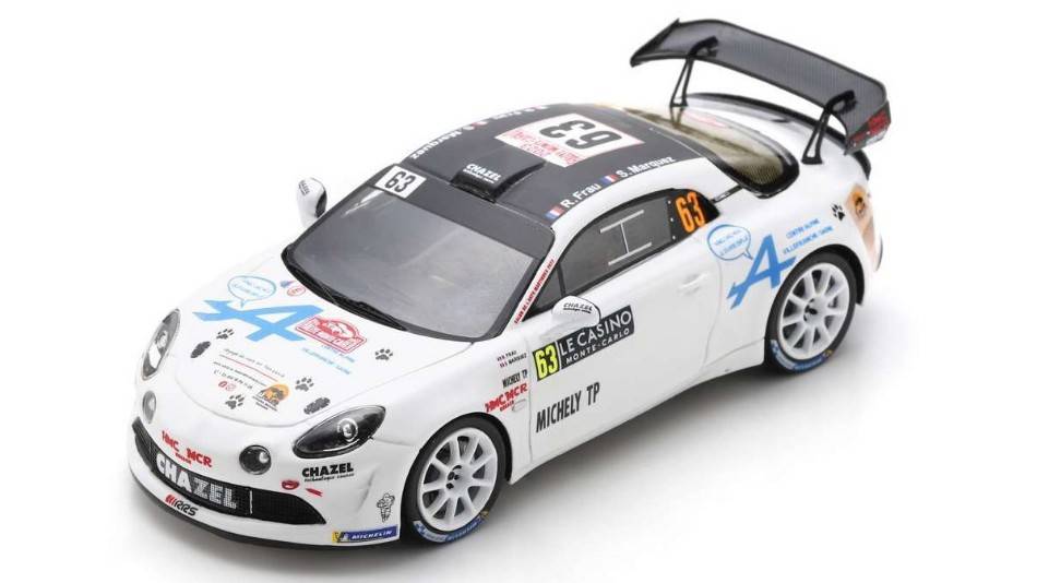 MODELE REDUIT COMPATIBLE AVEC ALPINE A110 N.63 RALLYE MONTE CARLO 2023 R.FRAU-S.MARQUEZ 1:43 SPARK MODEL S6722
