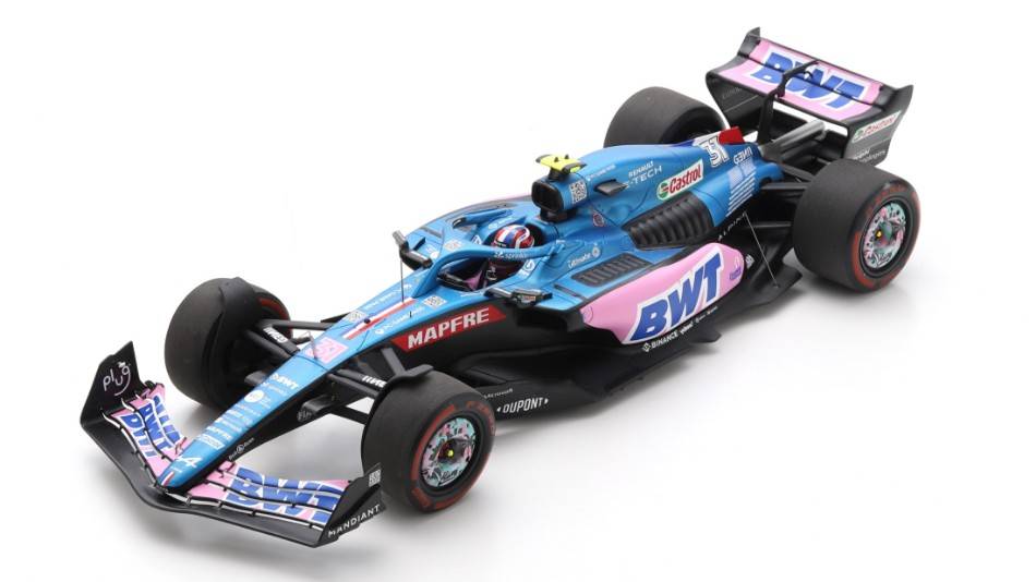 SCALE MODEL COMPATIBLE WITH ALPINE A522 ESTEBAN OCON 2022 N.31 MIAMI GP W/ACRYLIC COVER 1:18 SPARK MODEL 18S751