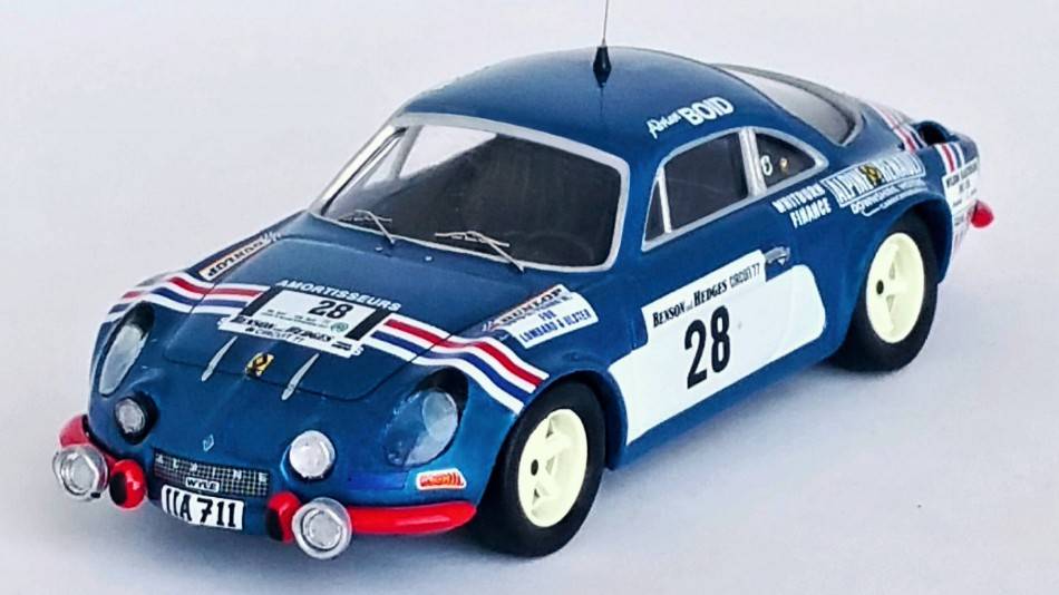 MODELE REDUIT COMPATIBLE AVEC ALPINE RENAULT A110 CIRCUIT D'IRLANDE 1977 BOYD/MAIN 1:43 TROFEU TFRRIR14