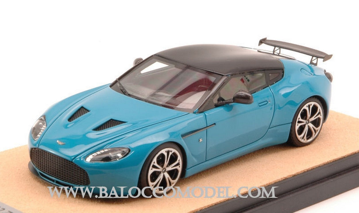 MODÈLE RÉDUIT COMPATIBLE AVEC ASTON MARTIN V12 ZAGATO 2012 BABY BLU W/TOIT NOIR ED.LIM.PCS 10 1:43 TECNOMODEL TMDMI52AZ