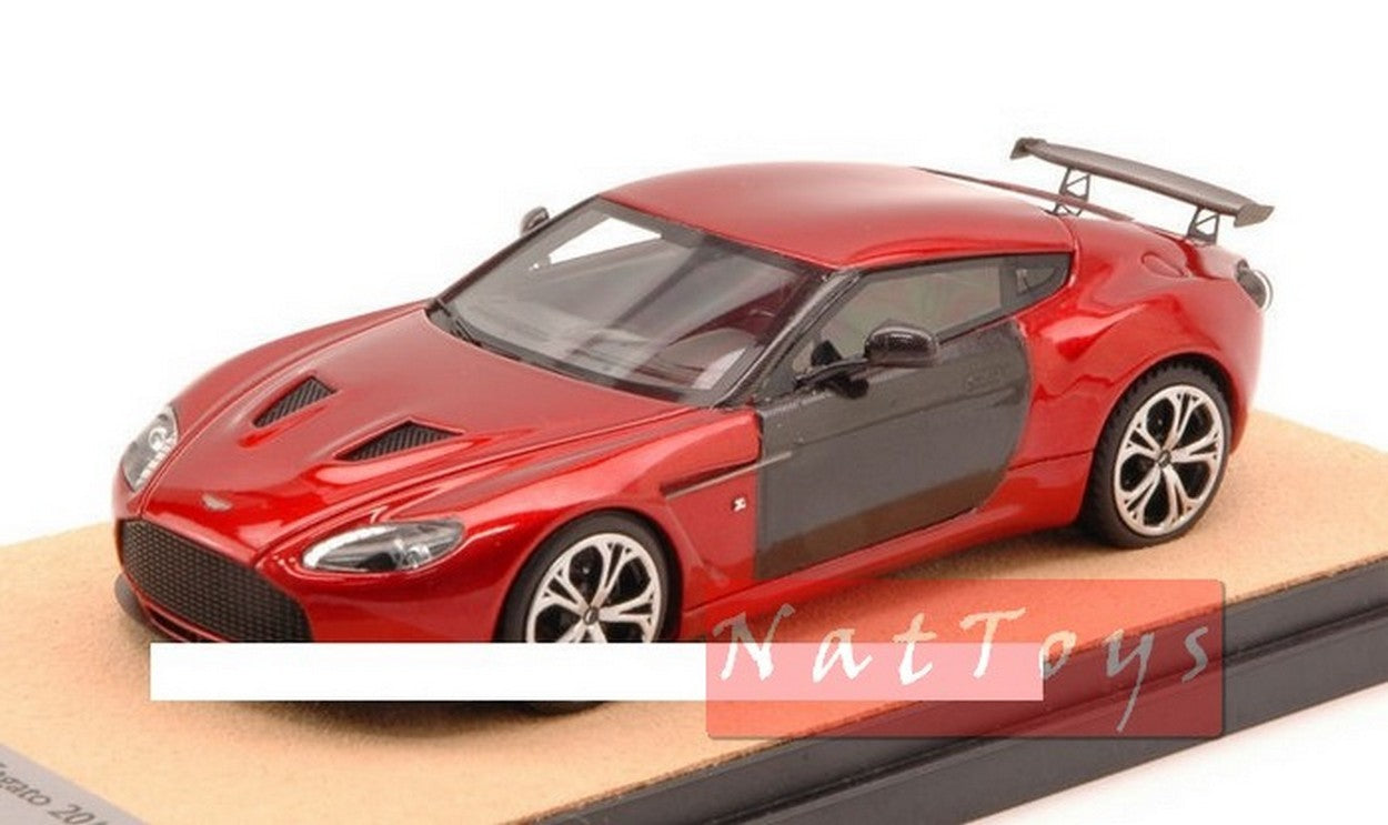 MODÈLE RÉDUIT COMPATIBLE AVEC ASTON MARTIN V12 ZAGATO 2012 ROUGE MÉTALLISÉ W/CARBONE ED.LIM.PCS 10 1:43 TECNOMODEL TMDMI52AS