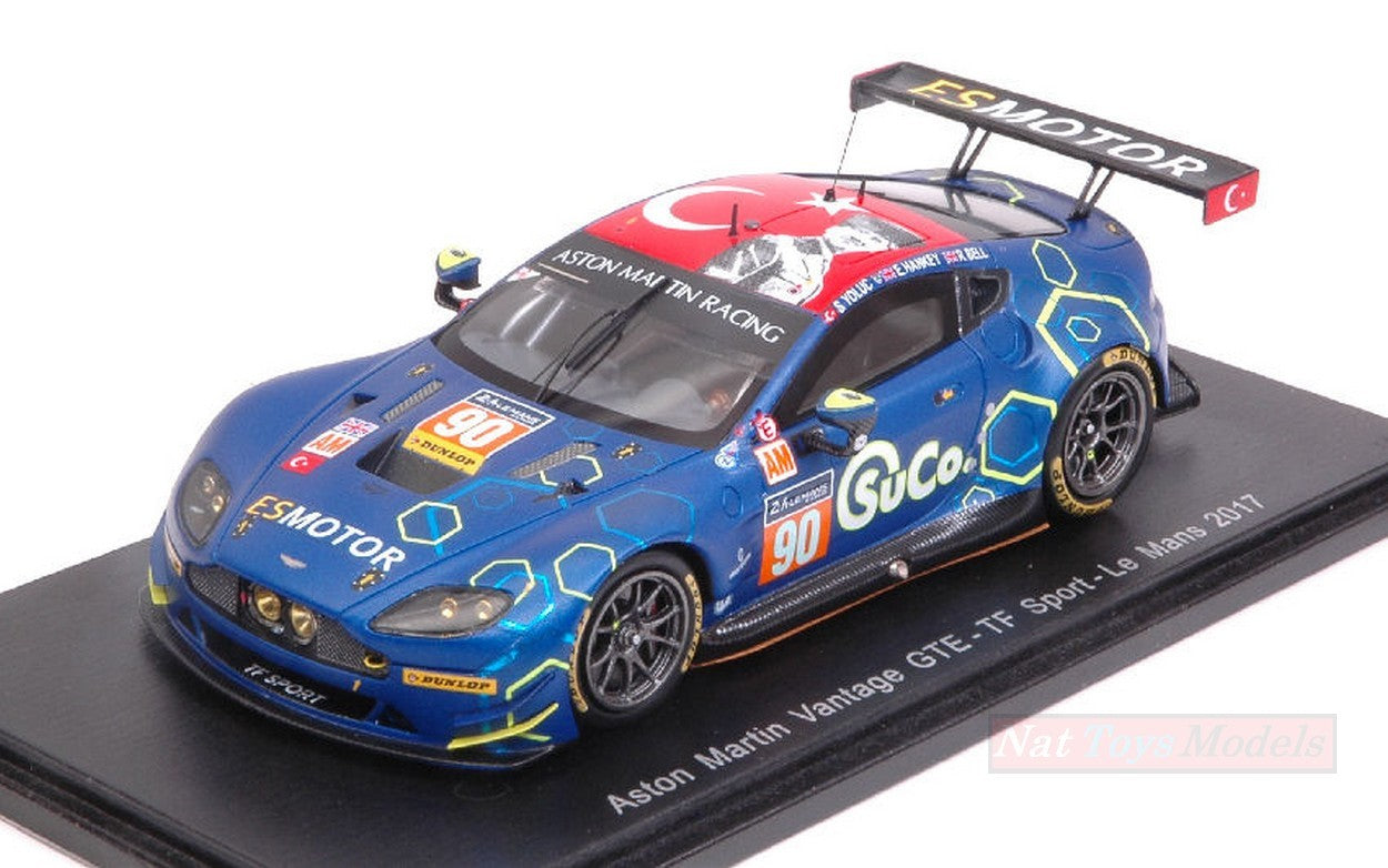 MODELE REDUIT COMPATIBLE AVEC ASTON MARTIN VANTAGE GTE N.90 36ème LM 2017 YOLUC-HANKEY-BELL 1:43 SPARK MODEL S5841