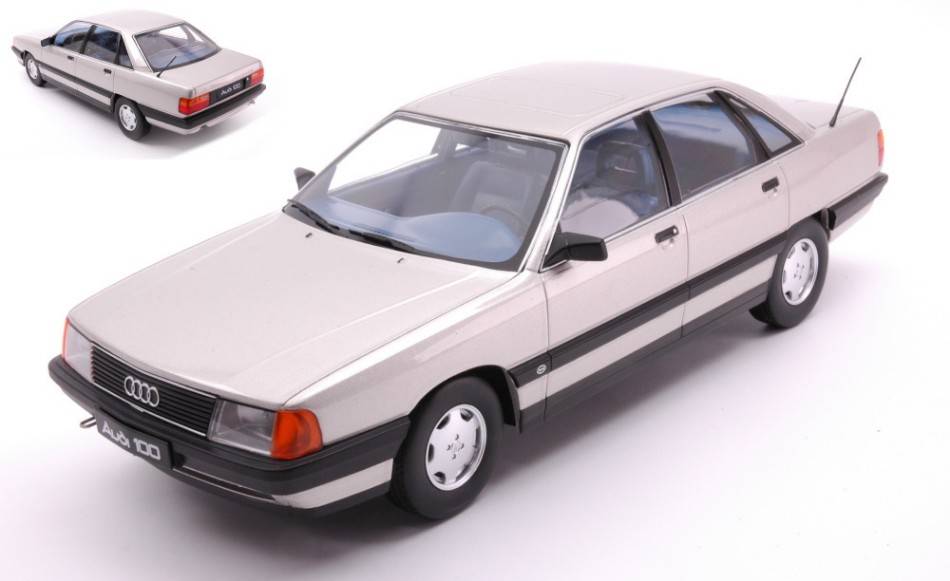 SCALE MODEL COMPATIBLE WITH AUDI 100 C3 1989 SILVER METALLIC 1:18 TRIPLE 9 T9-1800352
