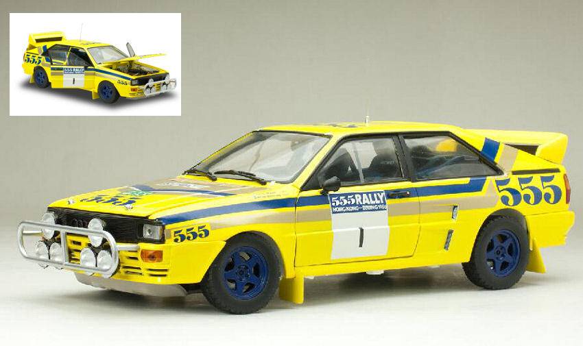 MODÈLE RÉDUIT COMPATIBLE AVEC AUDI QUATTRO A2 N.1 VAINQUEUR RALLYE DE HONG KONG 1986 BLOMQVIST-BERGLUND 1:18 SUNSTAR SS4255