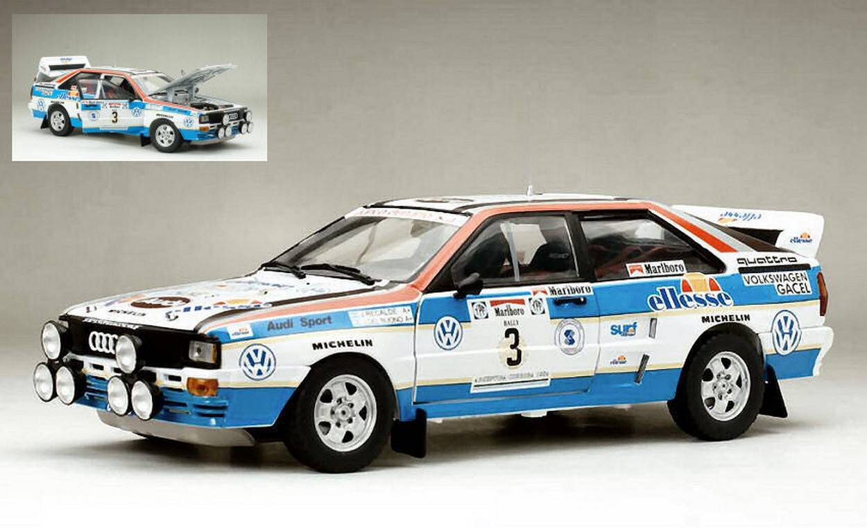 MODELE REDUIT COMPATIBLE AVEC AUDI QUATTRO A2 N.3 3ème RALLYE D'ARGENTINE 1984 J.RECALDE-J.DEL BUONO 1:18 SUNSTAR SS4254