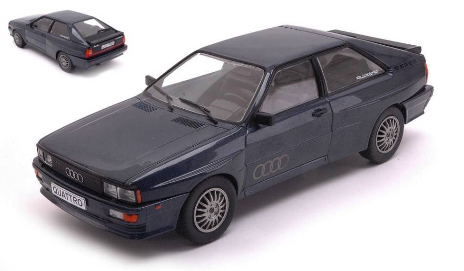 MODELE REDUIT COMPATIBLE AVEC AUDI QUATTRO METALLIC BLEU FONCÉ 1:24 WHITEBOX WB124102