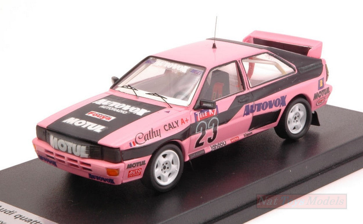 MODELE REDUIT COMPATIBLE AVEC AUDI QUATTRO MOTUL-AUTOVOX N.23 RALLYCROSS 1987 CATHY CALY 1:43 TROFEU TFGRB05
