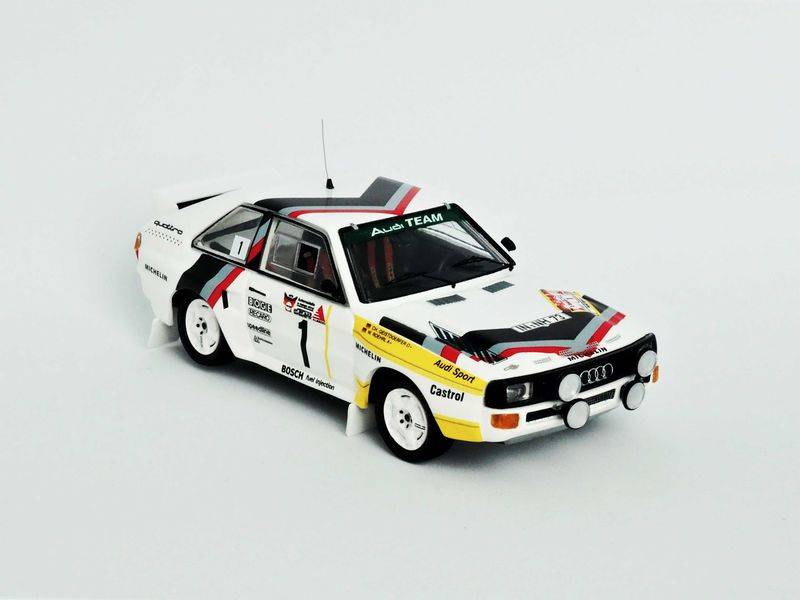 MODELE REDUIT COMPATIBLE AVEC AUDI QUATTRO N.1 1er 3 STADTE RALLY 1984 ROHRL-/GEIST.SAMEDI VERS.1:43 TROFEU TFRRDE30
