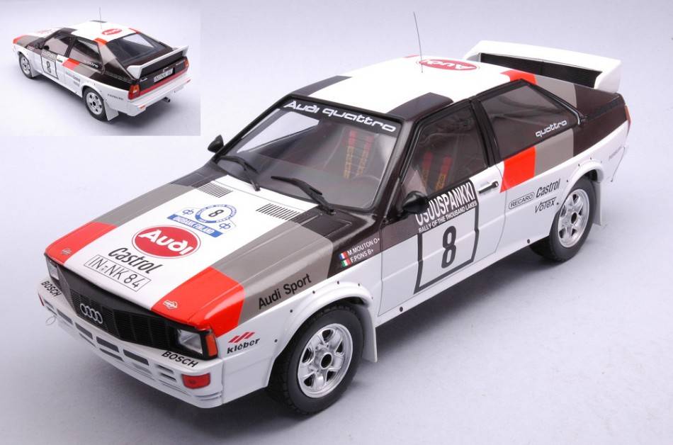 MODELLINO IN SCALA COMPATIBILE CON AUDI QUATTRO N.8 1000 LAKES RALLY 1982
MOUTON/PONS 1:18
IXO MODEL 18RMC094C.20