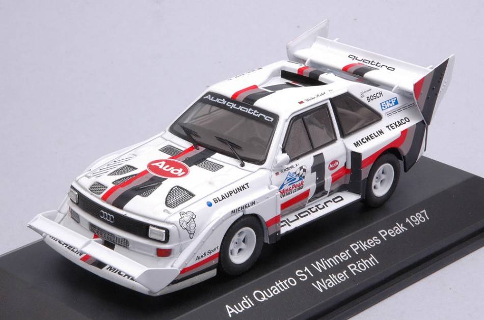 MODELE REDUIT COMPATIBLE AVEC AUDI QUATTRO S1 N.1 PIKES PEAK 1987 WALTER ROHRL 1:43 CMR CLASSIC MODEL REPLICARS WRC018