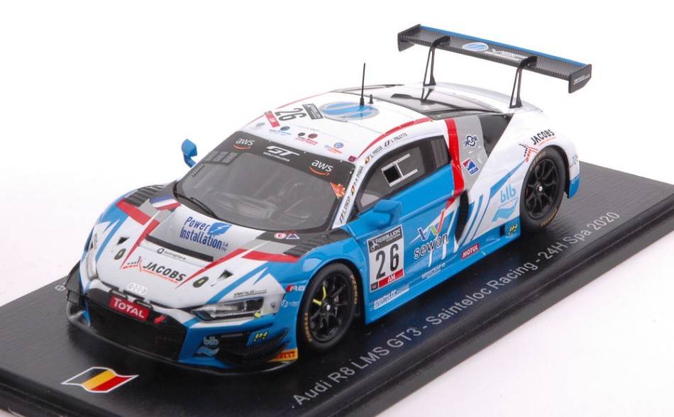 MODELE REDUIT COMPATIBLE AVEC AUDI R8 GT3 N.26 24 H SPA 2020 PAQUE-PAISSE-CRESP-PALETTE 1:43 SPARK MODEL SB409