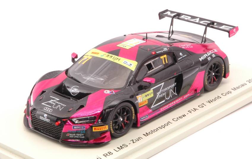 MODELE REDUIT COMPATIBLE AVEC AUDI R8 LMS N.77 FIA GT WORLD CUP MACAU 2018 A.FONG 1:43 SPARK MODEL SA171