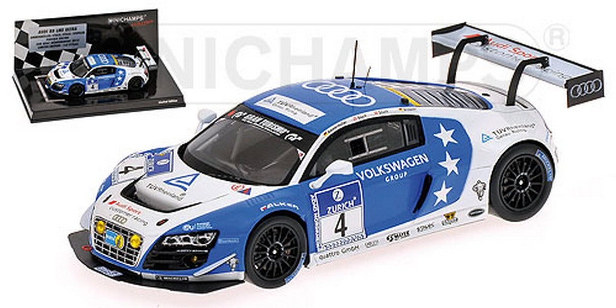 SCALE MODEL COMPATIBLE WITH AUDI R8 N.4 NURBURGRING 2013 AMMERMULLER-STUCK-STUCK-STIPPLER 1:43 MINICHAMPS PM437131304