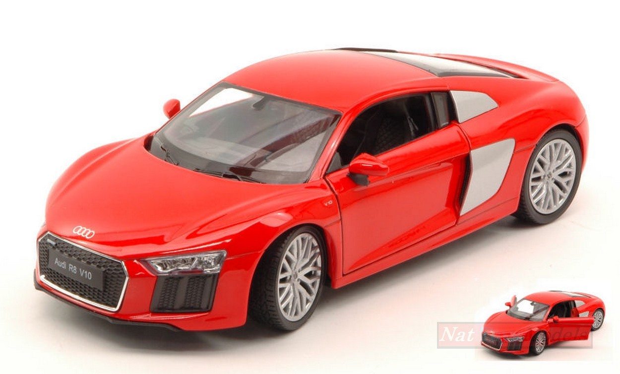 MODELE REDUIT COMPATIBLE AVEC AUDI R8 V10 2016 ROUGE 1:24 WELLY WE24065R