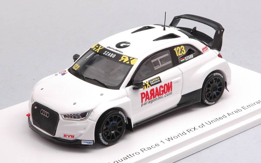 MODELE REDUIT COMPATIBLE AVEC AUDI SPORT S1 WRX N.123 EMIRATS ARABES 2019 KRISZTIAN SZABO 1:43 SPARK MODEL S7825