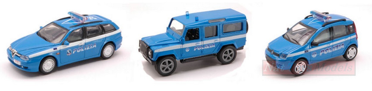 SCALE MODEL COMPATIBLE WITH POLICE CAR 3 ASS. 1:43 NEW RAY NY19843