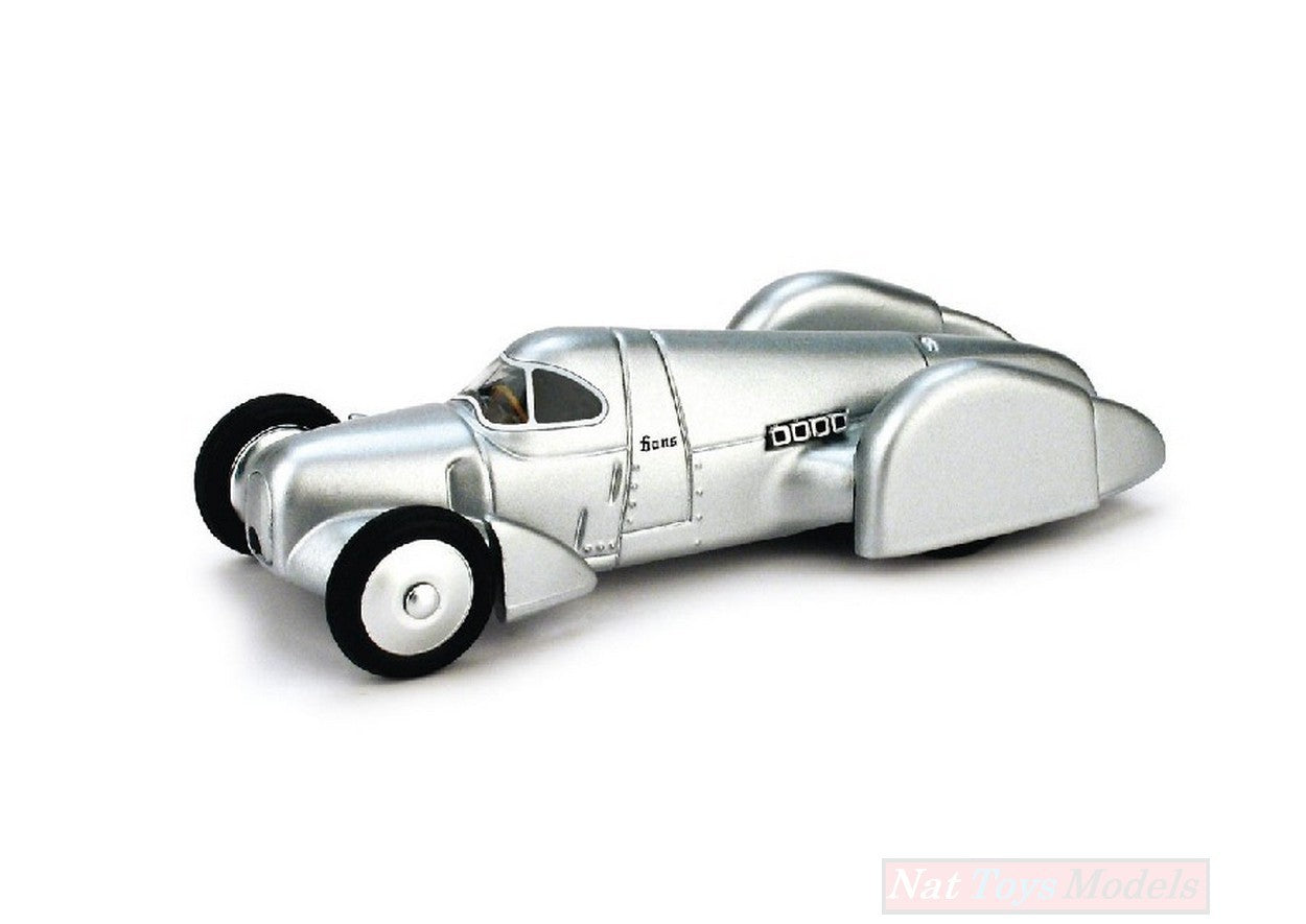 MODELLINO IN SCALA COMPATIBILE CON AUTO UNION REKORDWAGEN 1937 (320,267 Km/h) H.STUCK AUTOST. FI-ROMA 1:43 BRUMM BM0108B