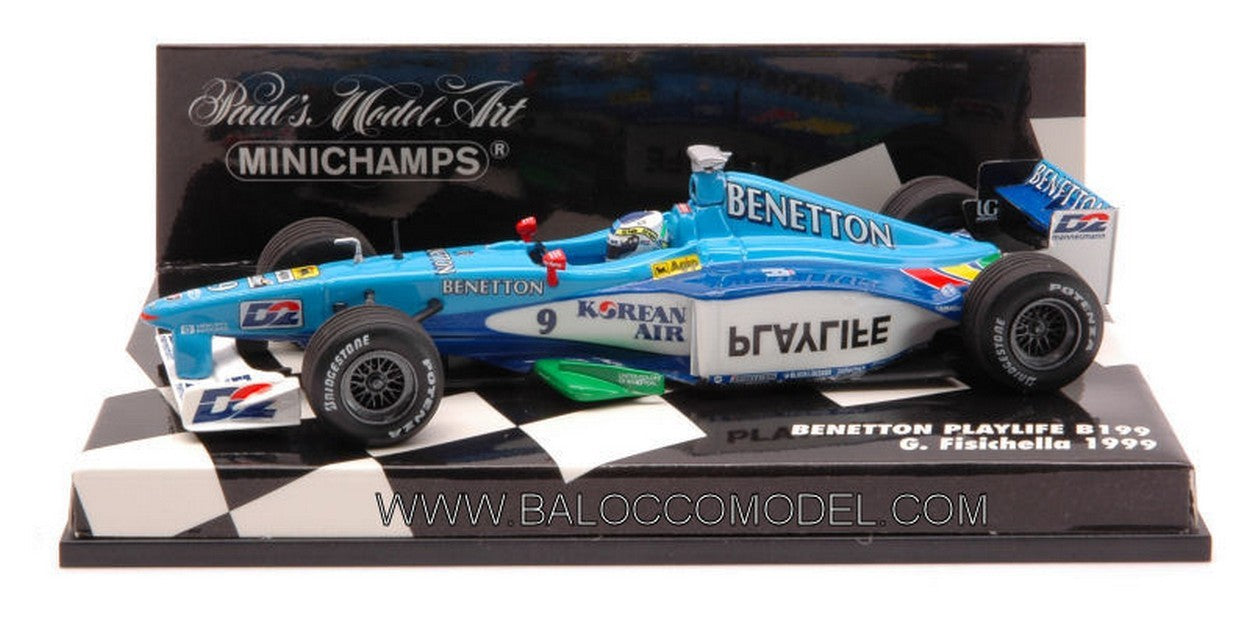 MODÈLE RÉDUIT COMPATIBLE AVEC BENETTON B 199 G.FISICHELLA 99 1:43 MINICHAMPS PM430990009