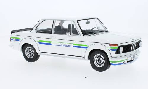 SCALE MODEL COMPATIBLE WITH BMW 2002 ALPINA 1973 WHITE/DECORATED 1:18 MODELCARGROUP MCG18409