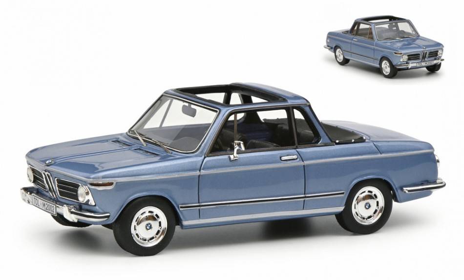MODELE REDUIT COMPATIBLE AVEC BMW 2002 CABRIO BLEU 1:43 SCHUCO SH09181