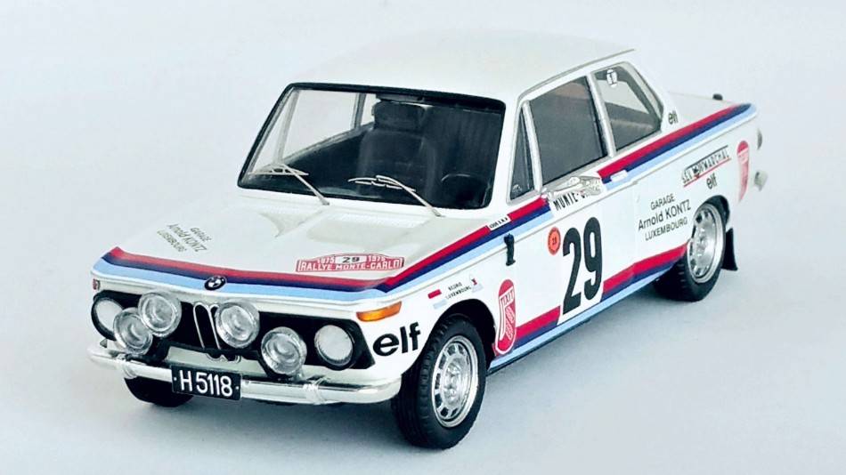 MODELE REDUIT COMPATIBLE AVEC BMW 2002 ti 17ème RALLYE DE MONTE CARLO 1975 KOOB/HUBERTY 1:43 TROFEU TFRRFR50