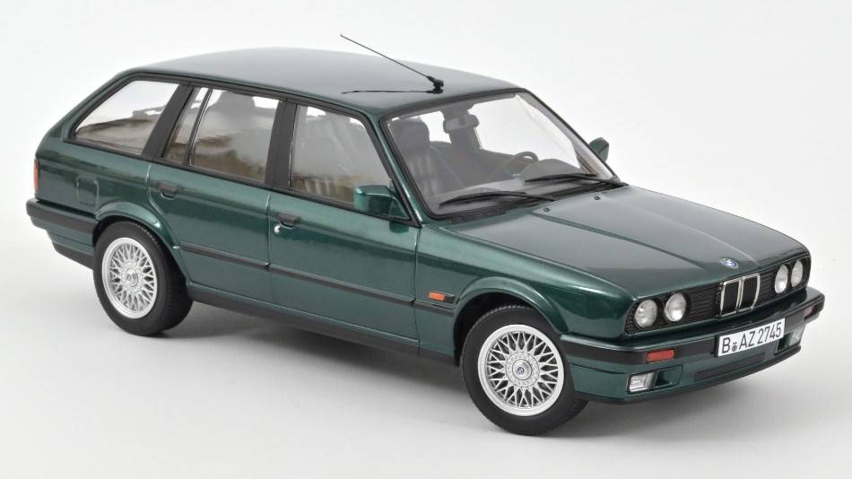 MODELLINO IN SCALA COMPATIBILE CON BMW 325i TOURING 1990 GREEN METALLIC 1:18 NOREV NV183219