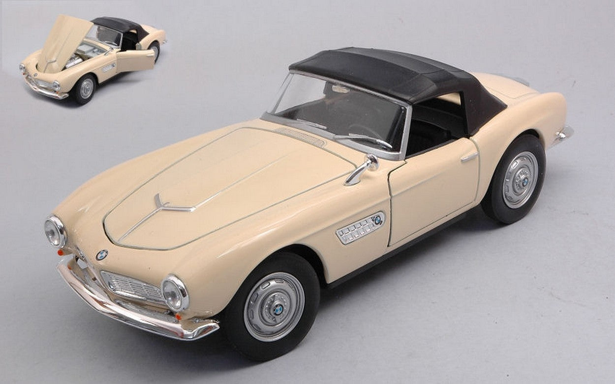 MODELLINO IN SCALA COMPATIBILE CON BMW 507 LIGHT BEIGE CANOPY CLOSED 1:24 WELLY WE24097HCR