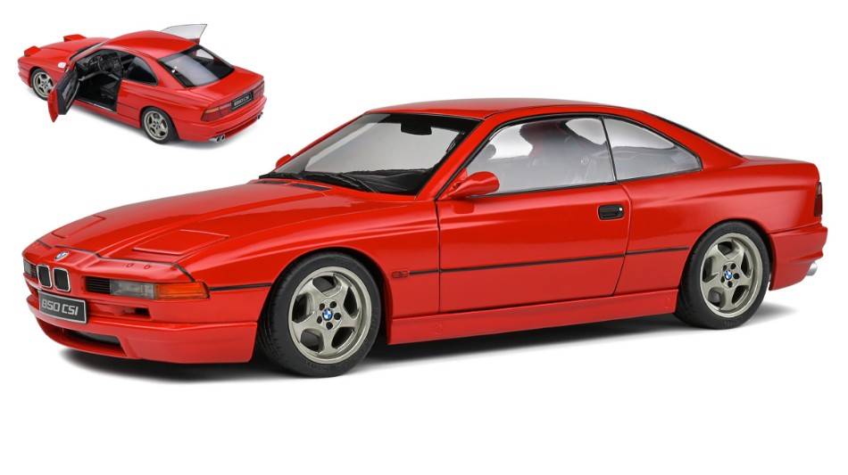 MODELE REDUIT COMPATIBLE AVEC BMW 850 (E31) CSI 1990 ROUGE BRILLANT 1:18 SOLID SL1807001