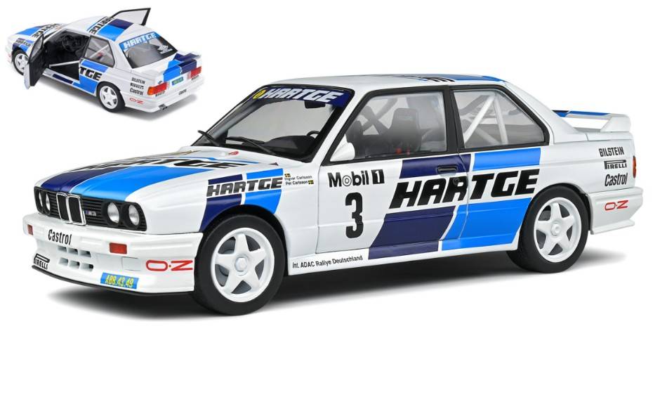 MODÈLE RÉDUIT COMPATIBLE AVEC BMW E30 M3 GR.A N.3 ADAC RALLY DEUTCHLAND 1990 CARLSSON/CARLSSON 1:18 SOLID SL1801514