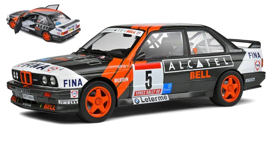 MODÈLE RÉDUIT COMPATIBLE AVEC BMW E30 M3 GR.A N.5 3ème RALLYE YPRES 1990 G.DE MEVIUS/W.LUX 1:18 SOLID SL1801519