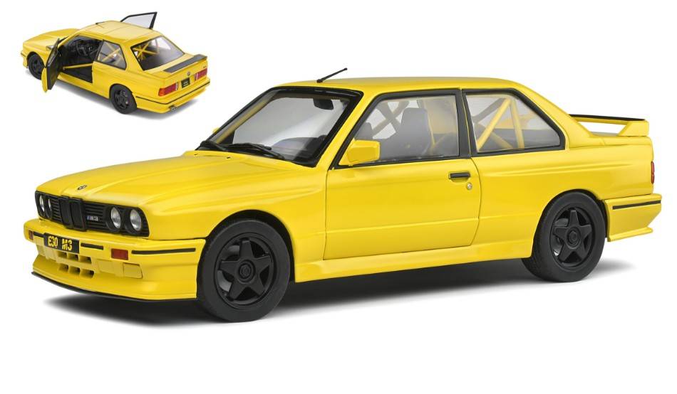 MODELLINO IN SCALA COMPATIBILE CON BMW E30 M3 "STREET FIGHTER" 1990 DAKAR YELLOW 1:18 SOLIDO SL1801513