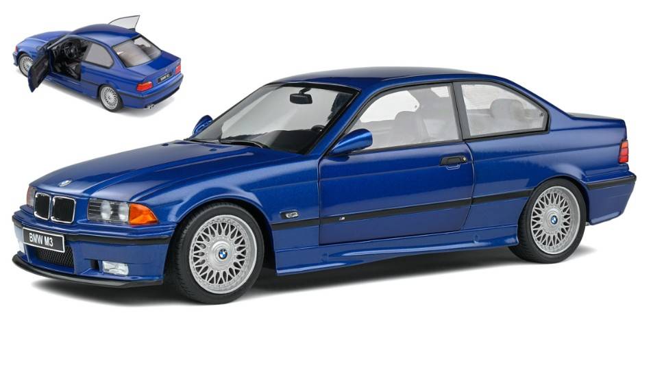 MODELLINO IN SCALA COMPATIBILE CON BMW E36 COUPE M3 1994 AVIUS BLUE 1:18 SOLIDO SL1803908