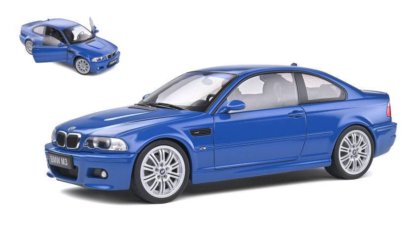MODELLINO IN SCALA COMPATIBILE CON BMW E46 M3 2000 BLUE 1:18 SOLIDO SL1806502