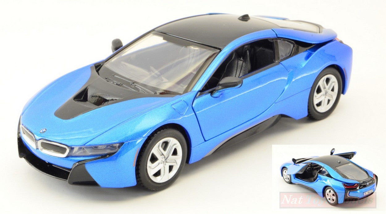 MODELLINO IN SCALA COMPATIBILE CON BMW i8 COUPE 2019 BLUE 1:24 MOTORMAX MTM79359B
