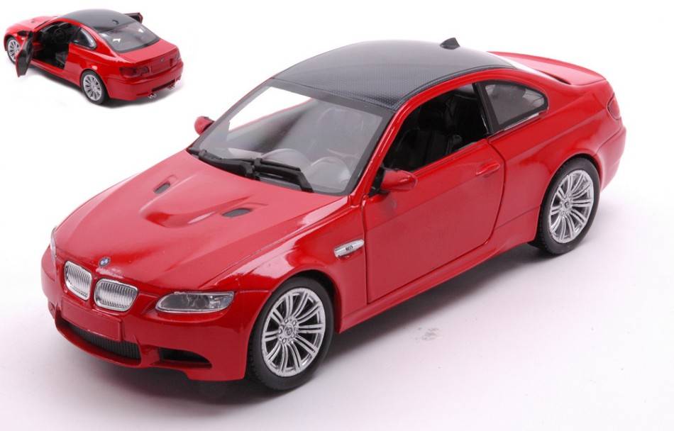 MODELLINO IN SCALA COMPATIBILE CON BMW M 3 COUPE 2008 RED 1:24 NEW RAY NY71053R