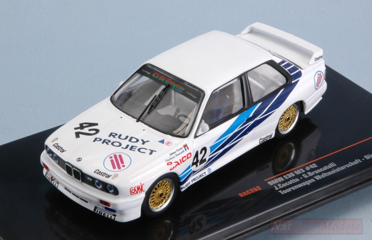 SCALE MODEL COMPATIBLE WITH BMW M3 (E30) N.42 WTCC DIJON 1987 J.CECCOTTO-G.BRANCATELLI 1:43 IXO MODEL RAC262